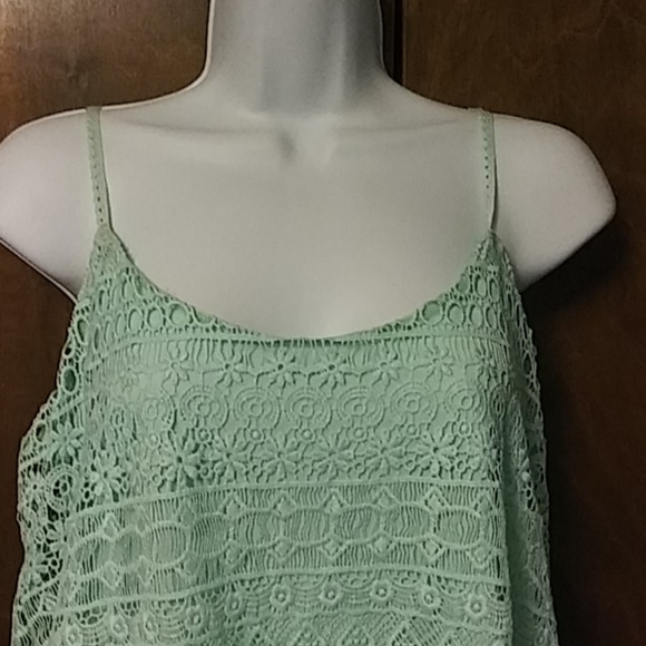 NWT DIVIDED TURQUOUSE LACE TANK TOP - Picture 3 of 7